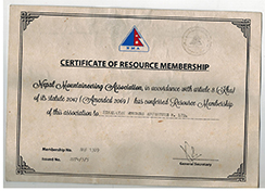 Nepal Mountaineering Association License