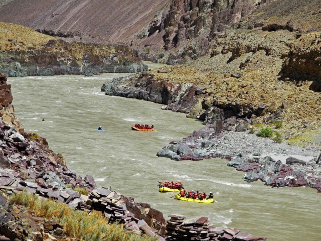 Rafting Boats in Zanskar Canyon
